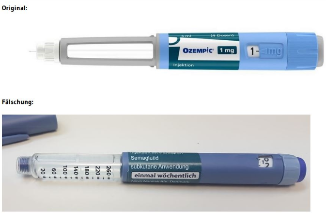 Différence vrai et faux stylo Ozempic